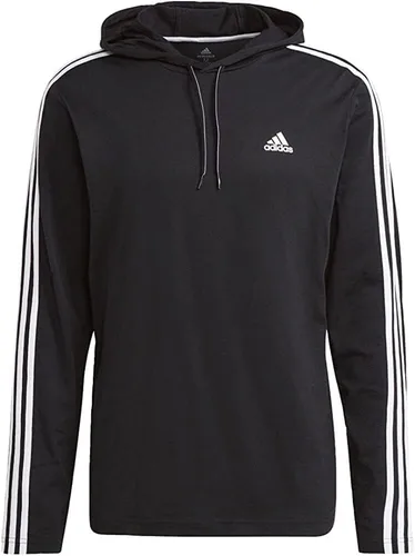 Vista 2 de adidas Camiseta ligera con capucha para hombre (talla XL, negroblanco), Blanco