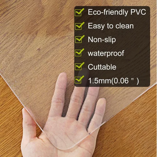 Vista 2 de Rollo de camino transparente para madera dura resistente, tapete protector de alfombra para el hogar, extra grande para puerta, sala de estar