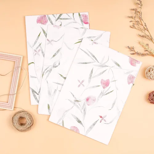 Vista 4 de Hojas de papel de morera gruesas A4 hechas a mano, pintura, escritura, papel decorativo, papel para hacer tarjetas, manualidades, 20 piezas