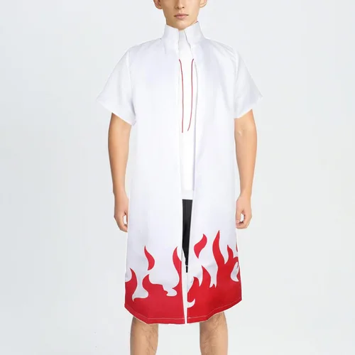 Vista 2 de MchoiJudd 4th Hokage Cloak Anime Minato Namikaze Cosplay Costume Long Robe Uniform Cape Halloween Cosplay for Adult