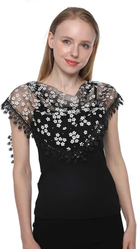 Vista 4 de LMVERNA Triángulo de encaje Mantilla velo de tul bufanda que cubre el velo de la iglesia para las damas de honor de la boda de la misa