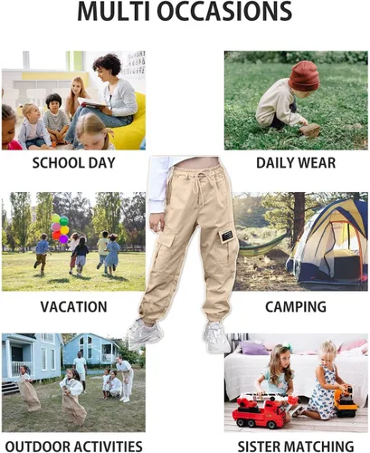 Vista 7 de AOWKULAE Pantalones cargo casuales para niñas y mujeres, 6 años - mujer 3XL
