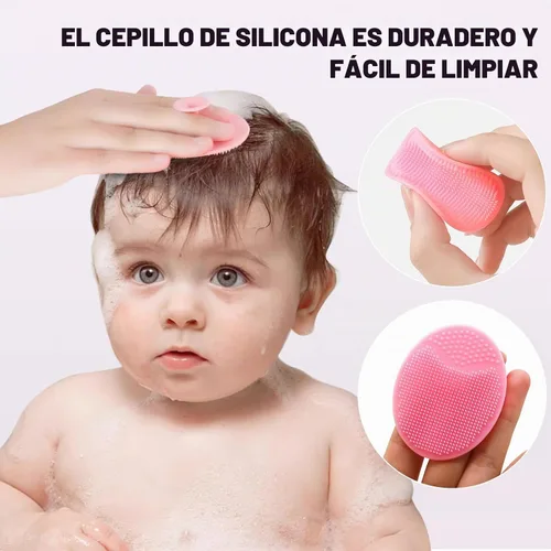 Vista 6 de Juego de aseo para bebés, juego de cuidado de la salud del bebé, cepillo de cerdas suaves, juego de 3 piezas para el cuidado del bebé, cepillo y 3