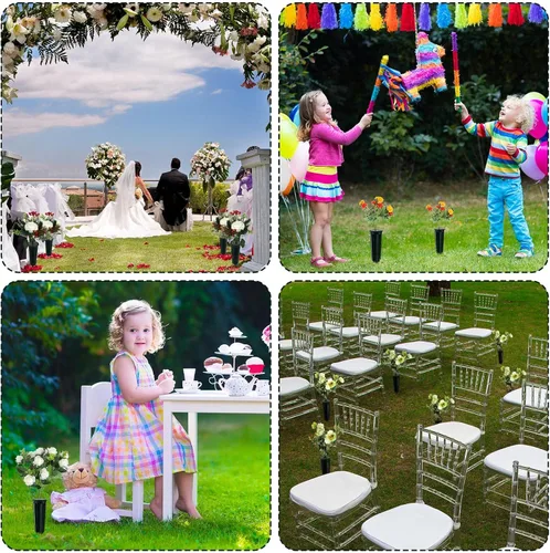 Vista 7 de Jetec 12 juegos de jarrones de cementerio con púas, conos para decoración de cementerios, jarrones florales conmemorativos de plástico