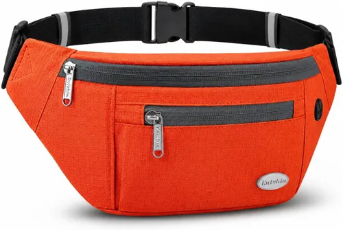 Vista 13 de Entchin Riñonera para mujeres y hombres, bolsa cruzada con 4 bolsillos con cremallera, bolsa de cintura ajustable, uno de los regalos esenciales