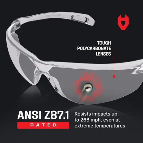Vista 4 de NoCry Anteojos de seguridad ANSI Z87.1 con revestimiento resistente a los arañazos, gafas de seguridad antiniebla, gafas de seguridad transparentes