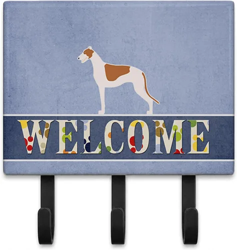 Vista 32 de Caroline's Treasures Afghan Hound - Gancho de pared de bienvenida, triple, multicolor Afghan Hound Welcome artwork on ceramic tile with three