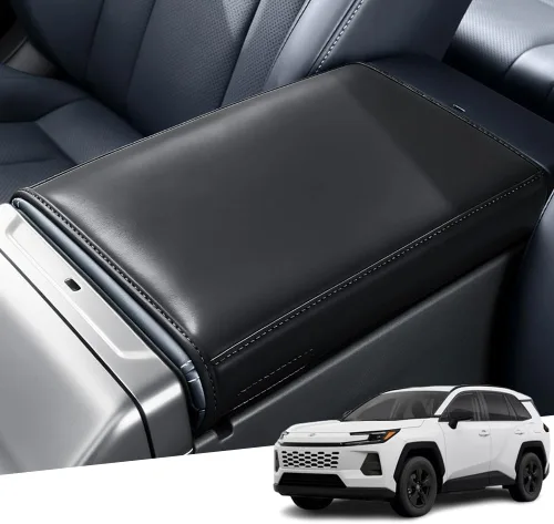 Vista 99 de Great-luck Funda de cuero para consola central, almohadilla para reposabrazos, accesorios de cubierta de caja (costuras rojas) para BMW X1 2023 2024