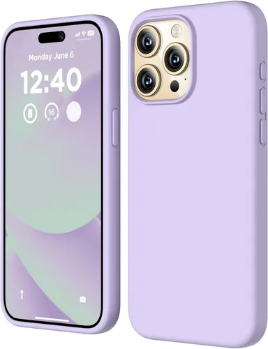 Vista 33 de Funda compatible con iPhone 15 Pro, funda de silicona líquida, funda protectora de cuerpo completo a prueba de golpes, funda delgada para teléfono