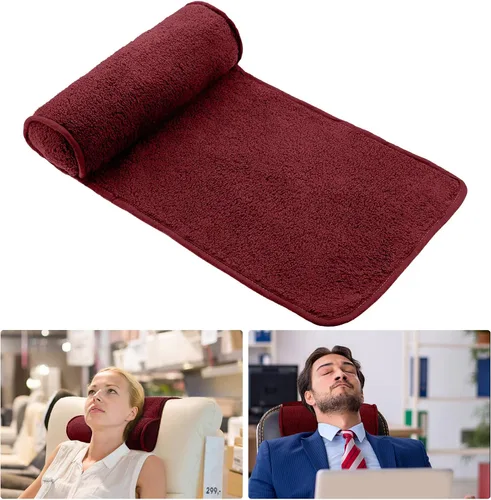 Vista 7 de Weysat Almohada para Cuello y Cabeza para Silla Reclinable Antideslizante de Forro Polar Ajustable Soporte de Rollo para Cuello Almohada