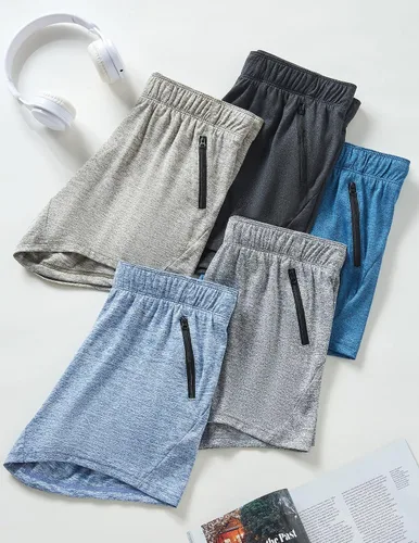 Vista 6 de Liberty Imports 1 o 5 paquetes de pantalones cortos de gimnasio para mujer con bolsillos con cremallera, ropa casual de salón para mujer activa