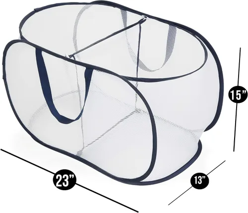 Vista 3 de Cesta plegable Dazz de Pro-Mart con 3 compartimentos, color blanco
