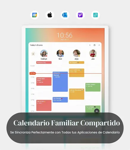 Vista 3 de Cozyla Mate Calendario+2: Calendario digital de 32 "Pantalla táctil de pared Tabla de tareas Tablero de instrumentos personalizable Pantalla Blanco
