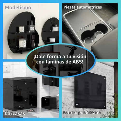 Vista 6 de Art3d - Láminas de plástico ABS de 1/16 pulgadas de grosor 8"x12", paquete de 2 - Lámina rígida ABS termoformada de dos lados