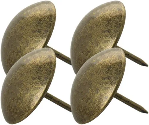 Vista 21 de MroMax 120 tachuelas de clavos para tapicería de 0.47 pulgadas de diámetro, hierro de estilo vintage, de metal, redondos, de 0.67 pulgadas de altura