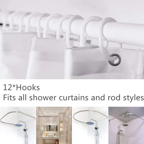 Vista 8 de RosieLily Cortinas de ducha, juego de cortinas de ducha florales con 12 ganchos, cortinas de ducha coloridas florales y hojas, decoración de baño
