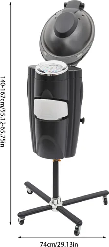 Vista 5 de Vaporizador profesional para peluquería para uso en el hogar, 110 V con capucha y temporizador de 0 a 99 minutos, altura ajustable, 4 niveles