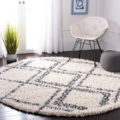 Vista 11 de SAFAVIEH Pro Luxe Shag Collection - Alfombra de pasillo, 2 pies 6 pulgadas x 6 pies, color crema y azul, diseño de borlas bohemias, no desprende