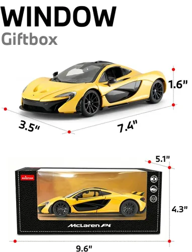 Vista 5 de RASTAR 1/24 Officially Licensed Diecast Car Model for McLaren P1, Yellow