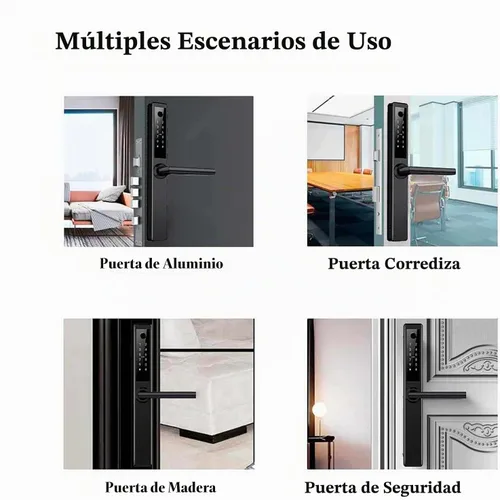 Vista 9 de HIFAM Cerradura inteligente de huellas dactilares con la aplicación TUYA Electronic lock, code passcode, biometric handle, IC card key, smart home