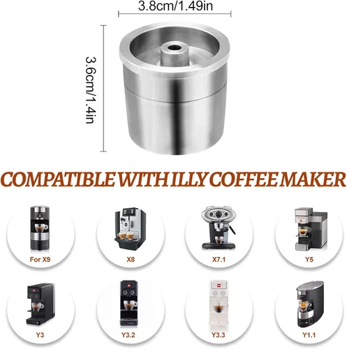 Vista 6 de Cápsula de café recargable reutilizable, cápsula de café de acero inoxidable, filtro de café concentrado italiano compatible con máquina de café