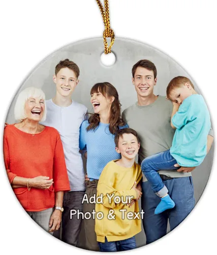 Vista 27 de Adorno de Navidad con foto personalizada 2025 para la familia, aniversario como el señor y la señora abuelos, carga cualquier imagen, cualquier foto