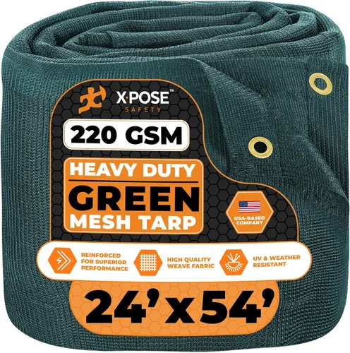 Vista 14 de Xpose Safety Lona de malla resistente, 4 x 10 pies, cubierta protectora negra multiusos con flujo de aire, uso para amarres, sombra, vallas, toldos