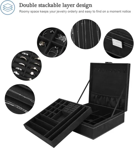 Vista 8 de ProCase Joyero de tamaño de viaje con caja de joyería grande