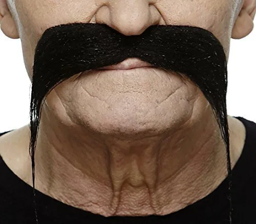Vista 57 de Mustaches Self-Adhesive Fake Mustache, Synthetic Fur Costume Accessory Set Arqueólogo gris con blanco