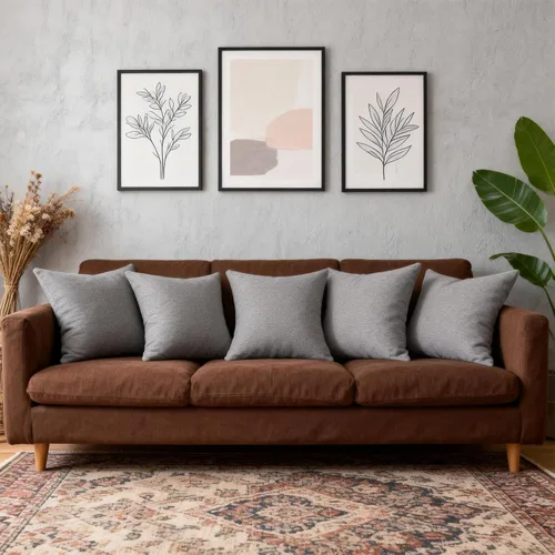 Vista 4 de Almohadas con rellenos incluidos, almohadas de sofá de 18 x 18 pulgadas, almohadas para sofá, azul, paquete de 2, gris claro