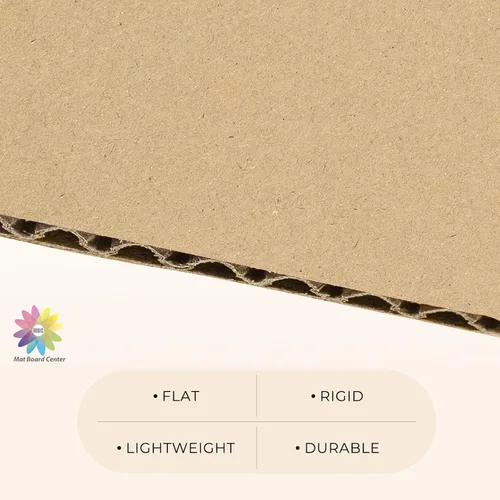 Vista 3 de Mat Board Center - Paquete de 100 protectores de cartón para tarjetas Marrón