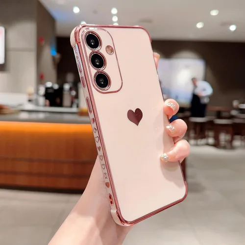 Vista 162 de phylla Funda de teléfono compatible con Samsung Galaxy A12 de 6.5 pulgadas, lindo corazón chapado en oro, elegante funda de lujo para mujer
