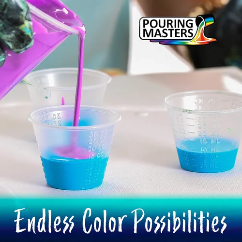 Vista 3 de Pouring Masters - Pintura acrílica premezclada de 8 onzas líquidas listas para verter, oro de 24 quilates, suministros de arte fluido para lienzo