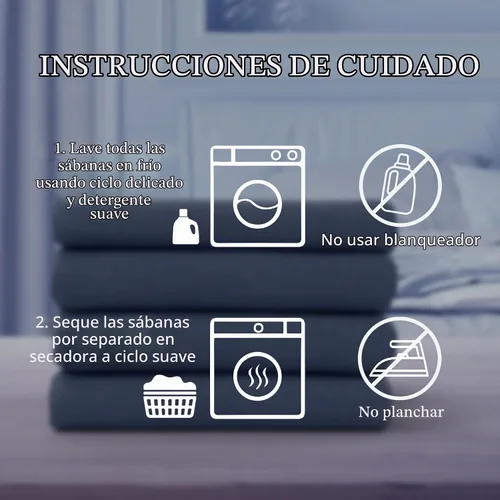 Vista 4 de Northwest Ashford Home Essentials Bedding - Juego de sábanas de 4 piezas, tamaño Full, Azul Estate