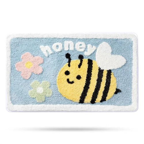 Vista 12 de Molesun Alfombra de baño bonita, alfombra de ducha de microfibra de felpa antideslizante, absorbente de agua, divertidos tapetes de animales