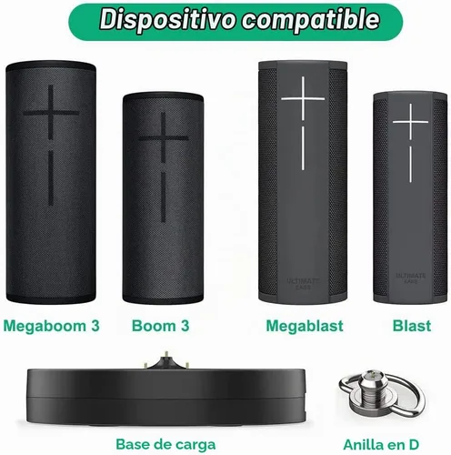 Vista 2 de Base de carga para Ultimate Ears UE Boom 3/Megaboom 3/Blast/Megablast, estación base de soporte de soporte de soporte de base con puerto USB