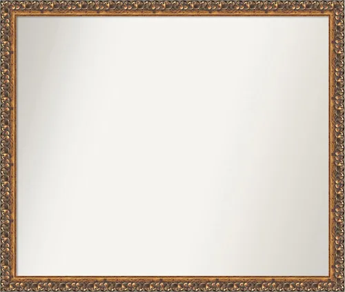 Vista 144 de Amanti Art Espejo de baño de bronce para sobre fregadero, 29 x 19 pulgadas, espejo rectangular de bronce antiguo, marco de madera tradicional