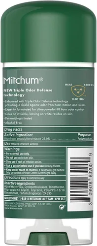 Vista 2 de Mitchum Advanced Control - Gel sin perfume, antitranspirante y desodarante, 3.4 onzas