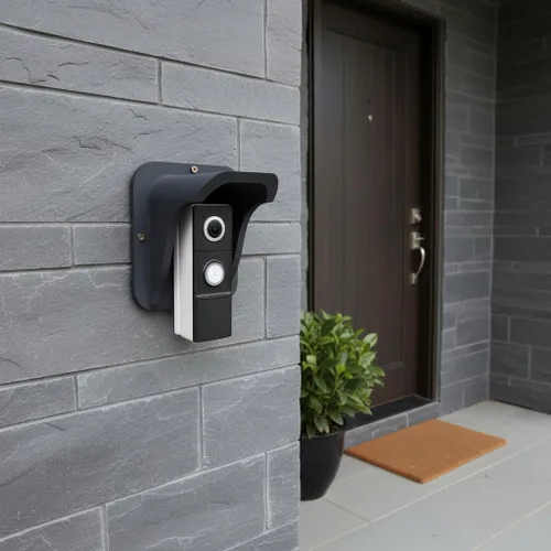 Vista 3 de Protector universal para timbre de puerta con video, protector contra la intemperie contra el sol y la lluvia con diseño antirreflejo, compatible