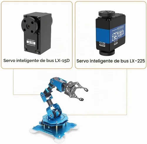 Vista 3 de LewanSoul Hiwonder-xArm1S - Brazo robótico de programación de escritorio con servos de bus inteligentes potentes y robustos con retroalimentación