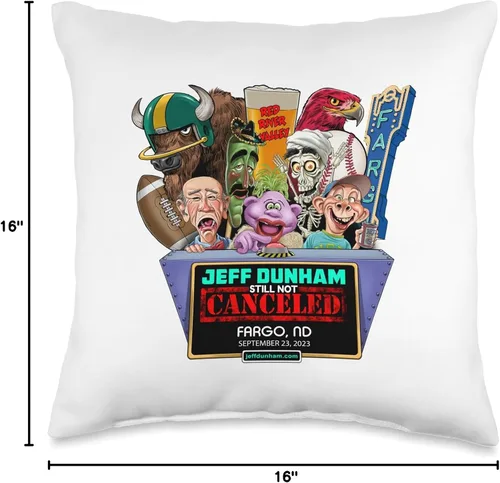 Vista 4 de JEFF DUNHAM Fargo, ND (2023) - Almohada (16 x 16 pulgadas), multicolor