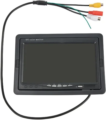 Vista 4 de Monitor de visión trasera TFT LCD de 7 pulgadas con entrada de video dual AV1/AV2, relación de pantalla ajustable 16: 9/4:3, compatible con cámaras