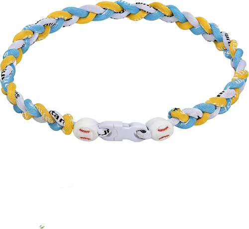Vista 18 de Collar de béisbol de 18 pulgadas, regalos de goteo de béisbol, collares deportivos de tres trenzas, collares de titanio Tornado de cuerda deportiva