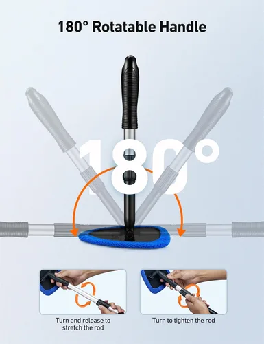 Vista 5 de AstroAI - Limpiador de parabrisas, limpiador de microfibra para ventanas de automóviles con 4 almohadillas de microfibra reutilizables, lavables