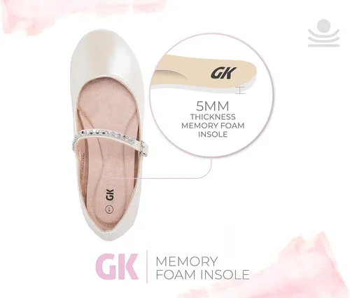Vista 3 de Zapatos de vestir para niñas elegantes Zapatos formales para niñas elegantes Fiesta de boda con brillo de ballet Adorable bailarina Mary Jane
