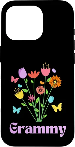 Vista 20 de iPhone 12/12 Pro Grammy Grandma Spring Flowers Pretty Tulips Butterfly Pink Case