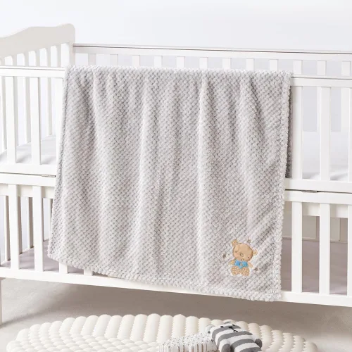 Vista 2 de CREVENT - Manta bonita, cómoda y mullida para bebés, niños y niñas, 30 x 40 pulgadas, ropa de cama, para cuna y cochecito, regalo para recién Oso