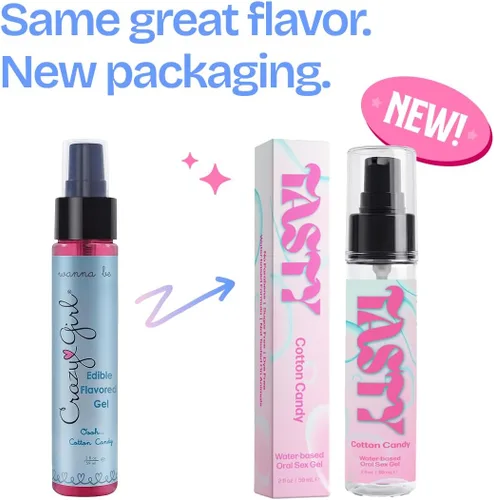 Vista 2 de IntiMD Crazy Girl Gel Comestible para Sexo Oral con Base de Agua y Sabor a Algodón de Azúcar, 2 Onzas, para Hombres, Mujeres y Parejas