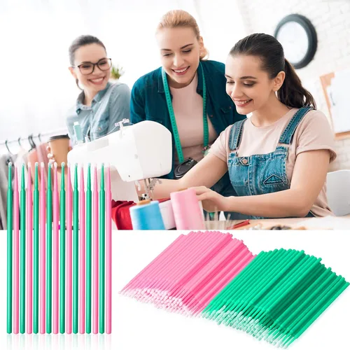 Vista 7 de Cindeer 200 piezas de cepillos de limpieza para máquinas de coser, hisopos limpios, desechables, puntas puntiagudas, hisopos de limpieza