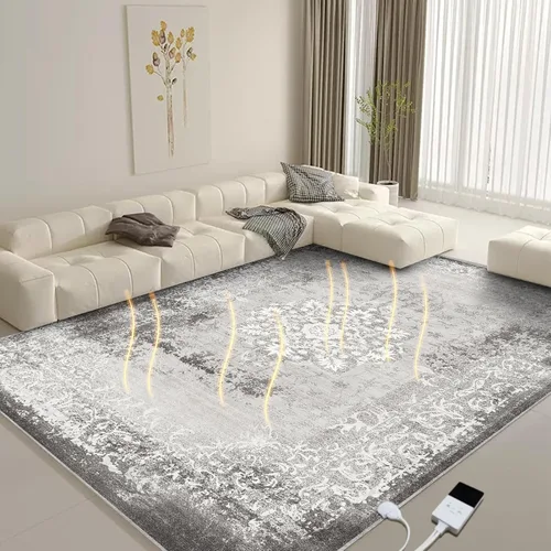 Vista 24 de Alfombra Eléctrica Calefactora de 35 x 55 pulgadas, Alfombra de Calefacción de Felpa Suave, Tapete Calefactor para Piso con Temporizador